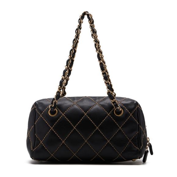 Chanel Double Chain Calf Leather Black - Picture 3 of 7